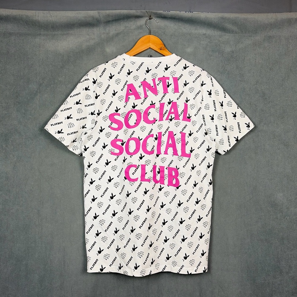 anti social social club x Playboy t shirt Mens Tagged Size XL Fits Size Medium